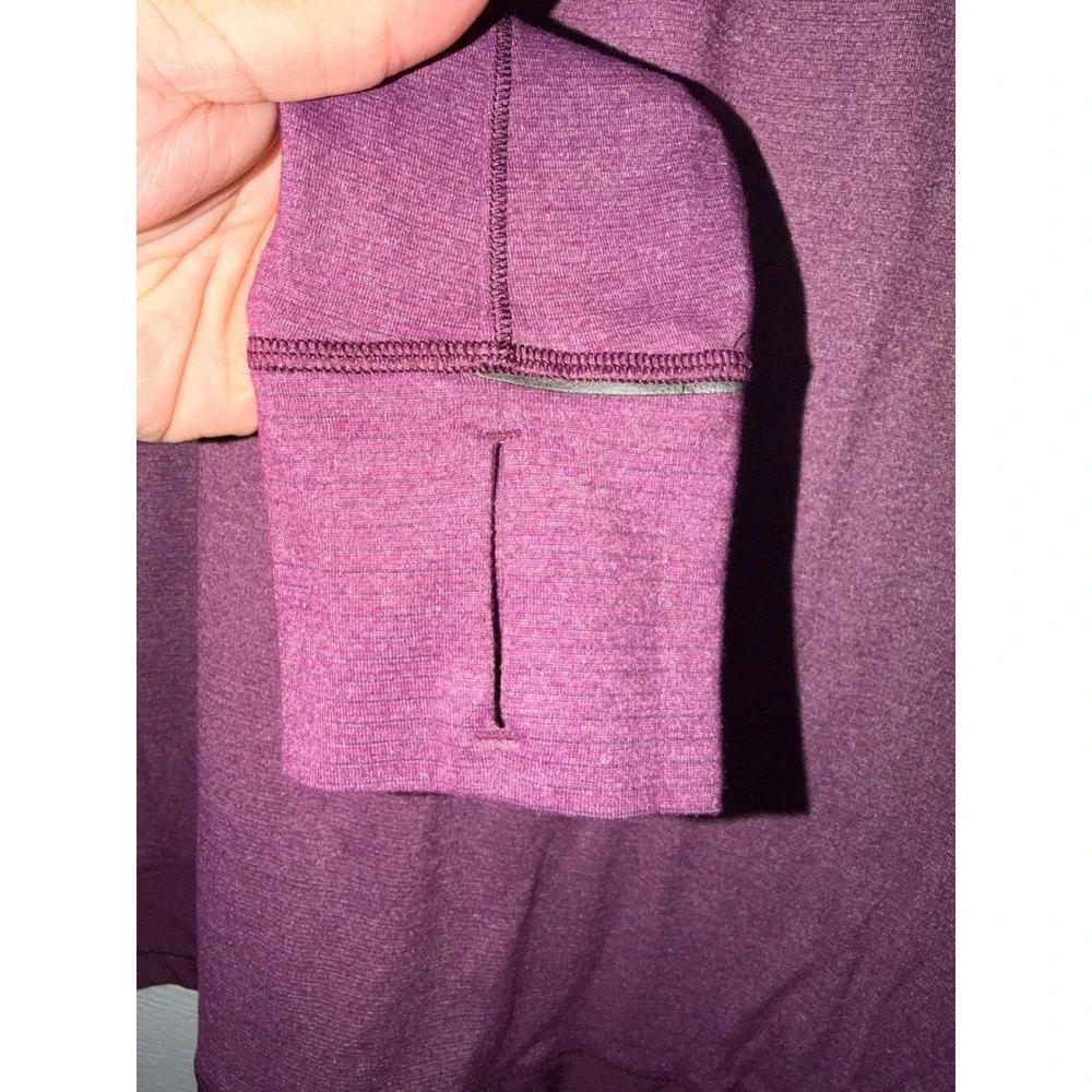 Lululemon Womens L Race Me Long Sleeve Top Heathered Plum V-Neck Athletic Yoga